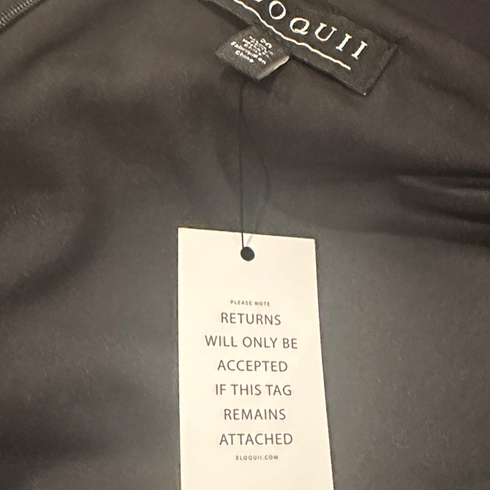 Eloquii Tuxedo Off-Shoulder Black Jumpsuit with Long Sleeves - Picture 3 of 3